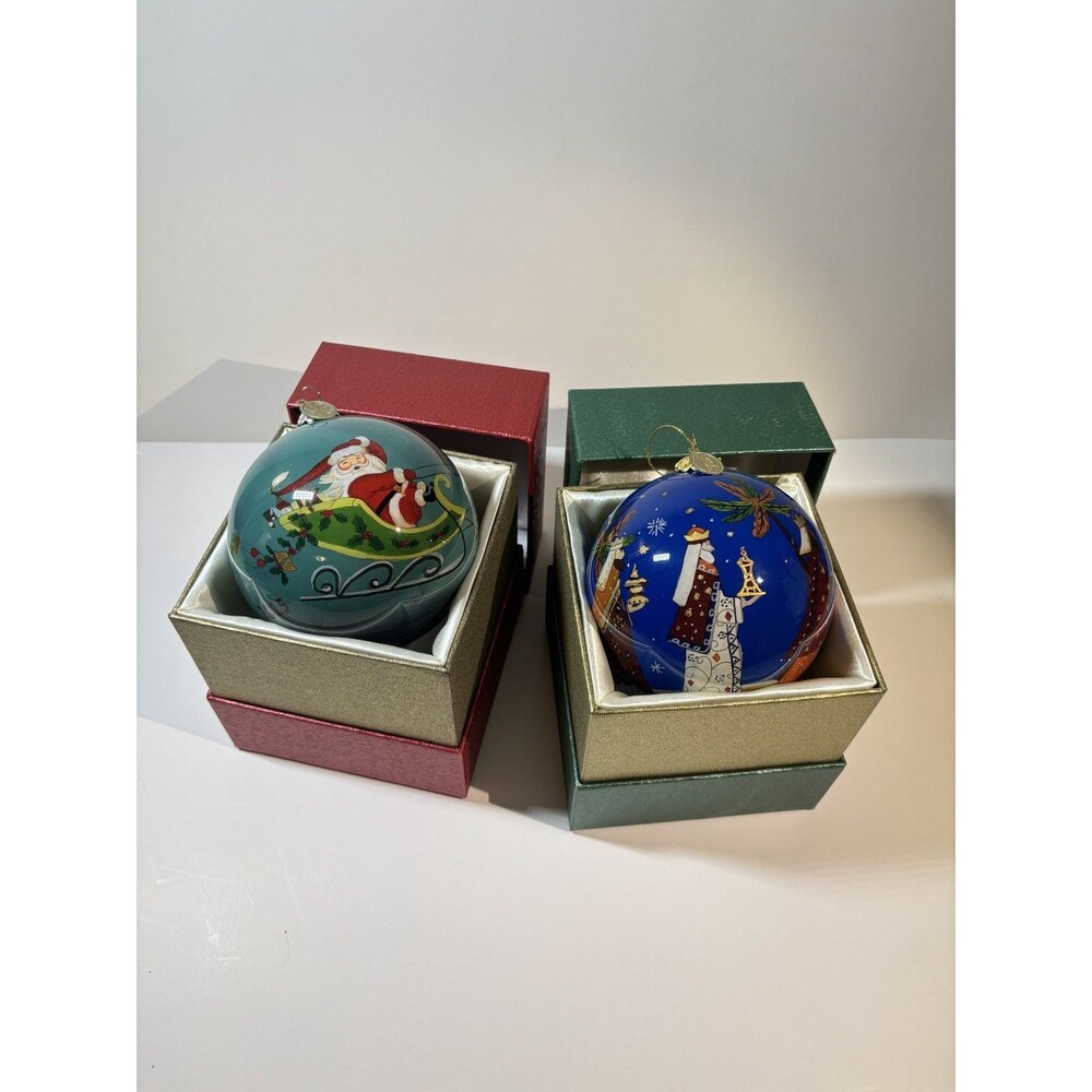 2 Pier 1 Li Bien Christmas Ornaments - Santa, Wise Men